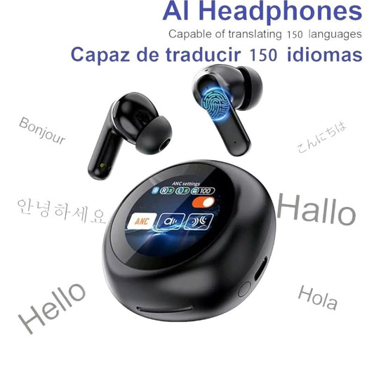 Translator Earbuds Touch Screen 150+ Lang Real-Time Bluetooth Translation Earphones Two-Way