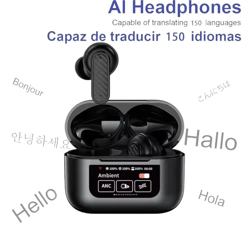 150+ Languages AI Smart Real-Time Translation Earbuds With Touch Screen Earphone