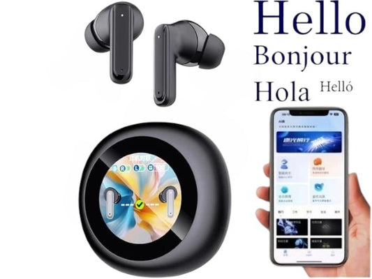 Translator Earbuds Touch Screen 150+ Lang Real-Time Bluetooth Translation Earphones Two-Way