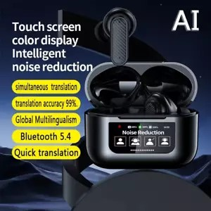 150+ Languages AI Smart Real-Time Translation Earbuds With Touch Screen Earphone